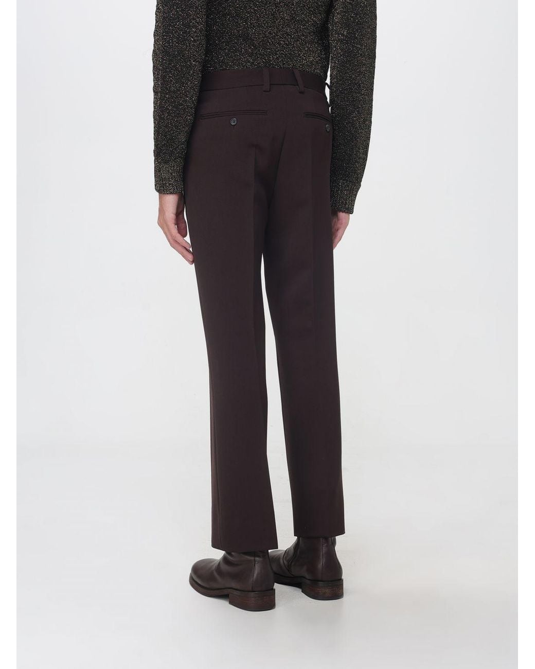 Marni Black Slim Fit Pleated Pure Virgin Wool Tailored Trousers for men