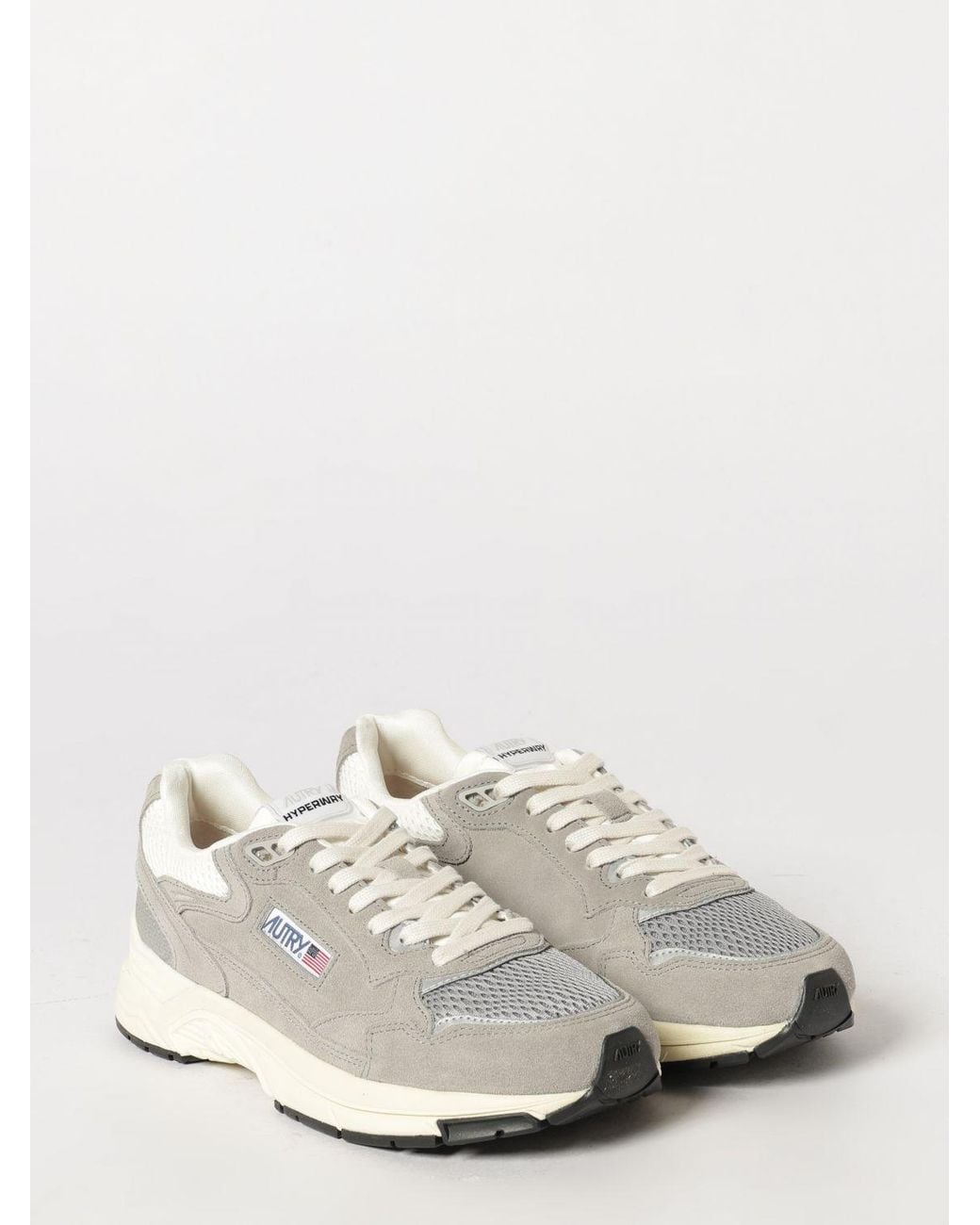 Autry White Hyperway Bicolour Leather And Mesh Low-Top Sneakers for men