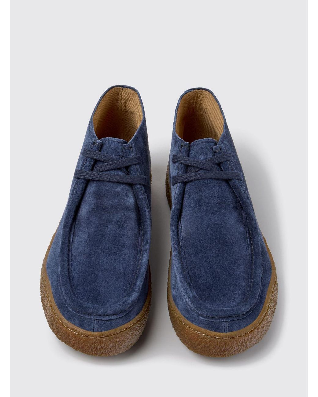 Camper Blue Peu Terreno Suede Chukka Boots With Raised Apron Seam for men