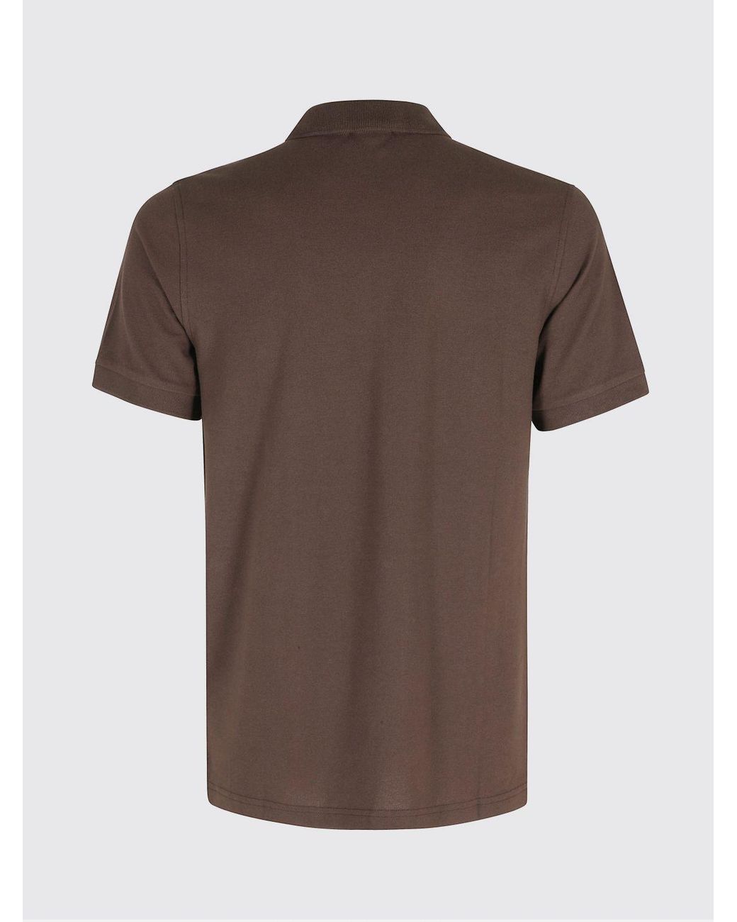 Fay Brown Cotton Polo Shirt for men