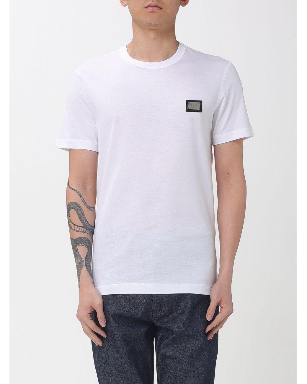 Dolce & Gabbana White Dolce &Amp Gabbana Cotton T-Shirt With Logo for men