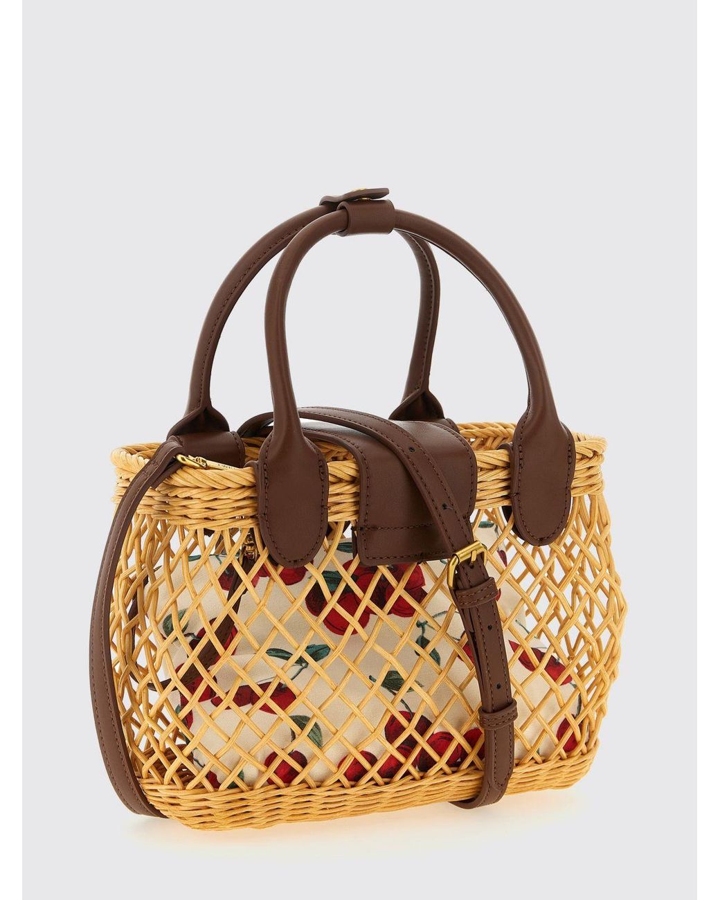 Twinset Metallic Woven Rattan Bag