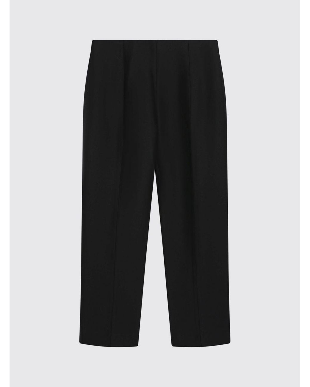 Totême Black Straight Wool And Silk Trousers
