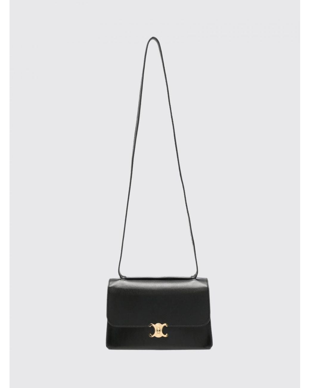 Céline White Triomphe Monogram Calfskin Crossbody Bag