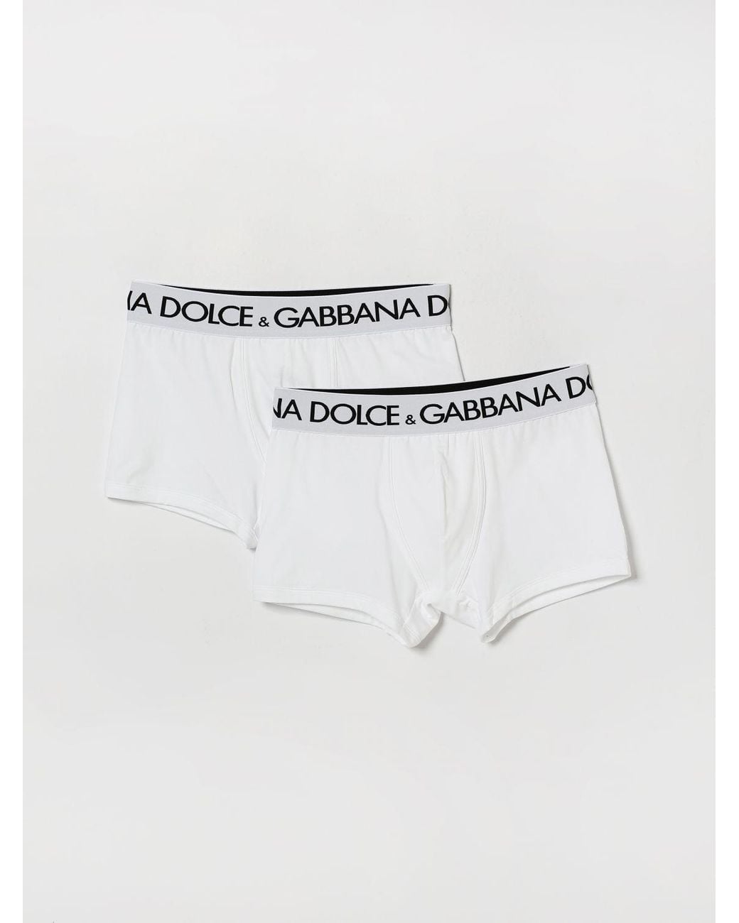 Dolce & Gabbana White Dolce &Amp Gabbana Slim Fit Stretch-Cotton Boxer Briefs With Logo Waistband for men