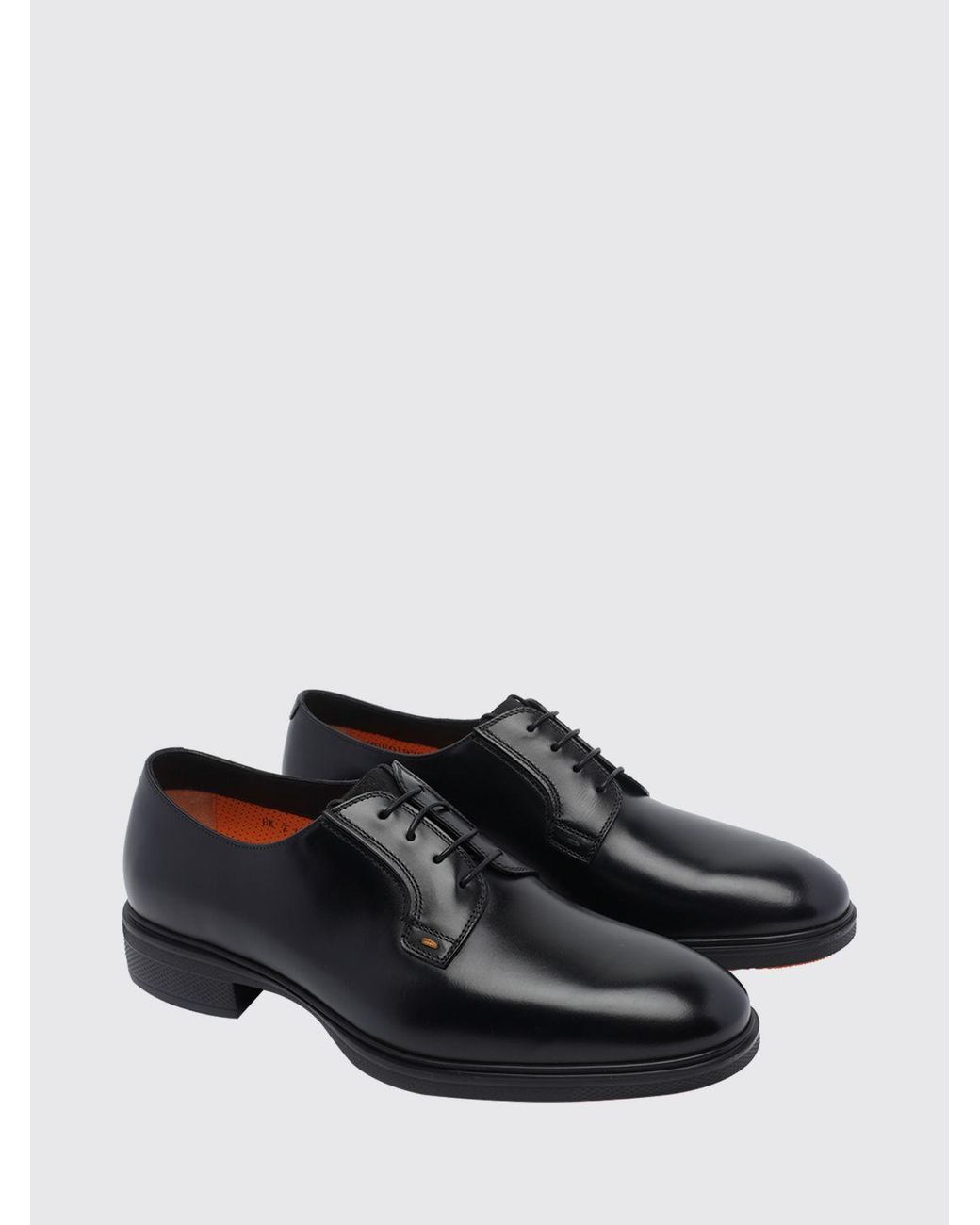 Santoni White Smooth Calfskin Derby Shoes With Rubber Sole for men