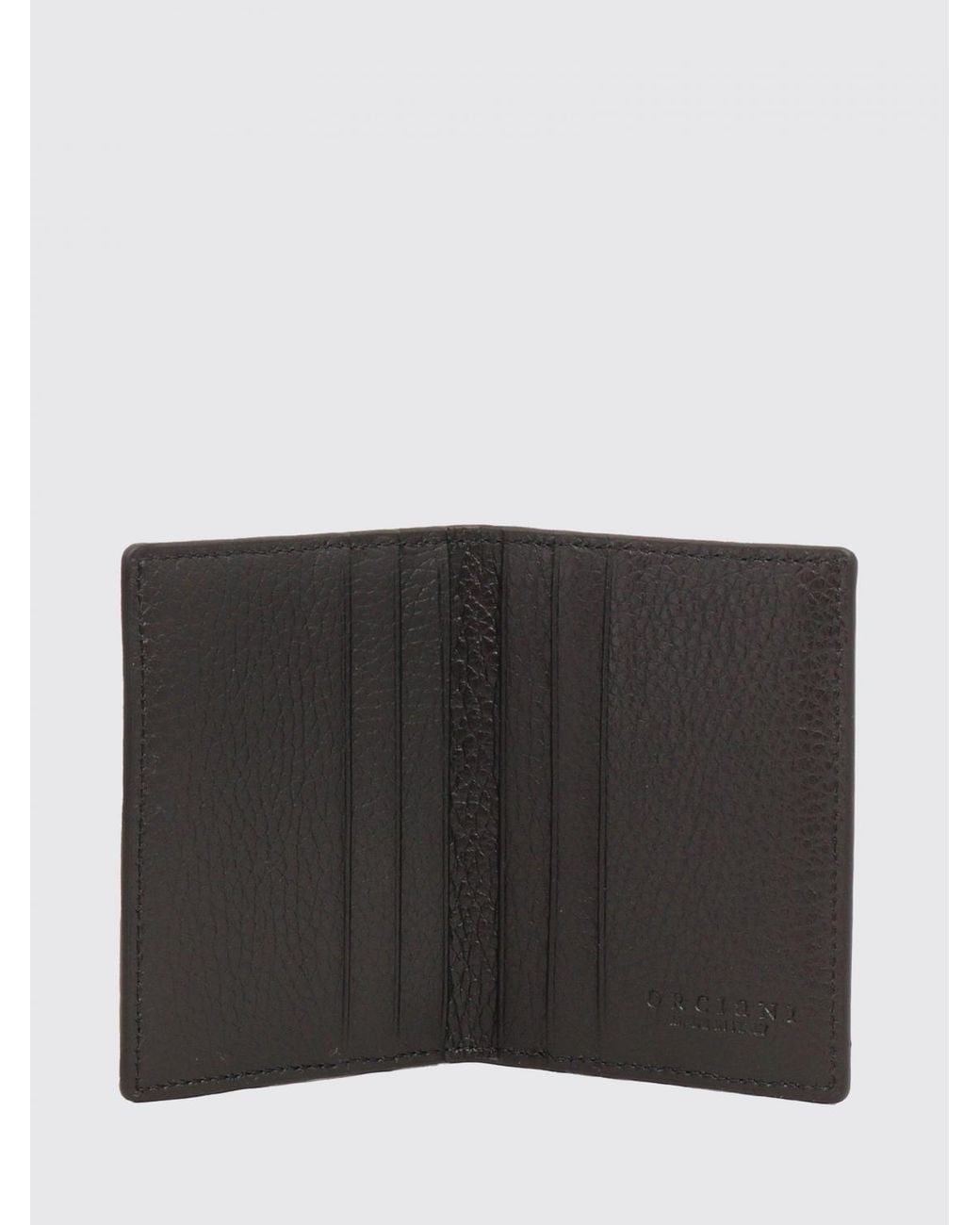 Orciani White Micron Hammered Leather Credit Card Holder for men
