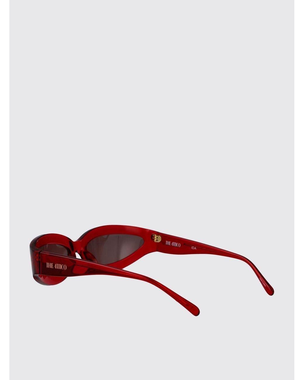 The Attico Red Linda Farrow X Agnes Wrap Acetate Sunglasses
