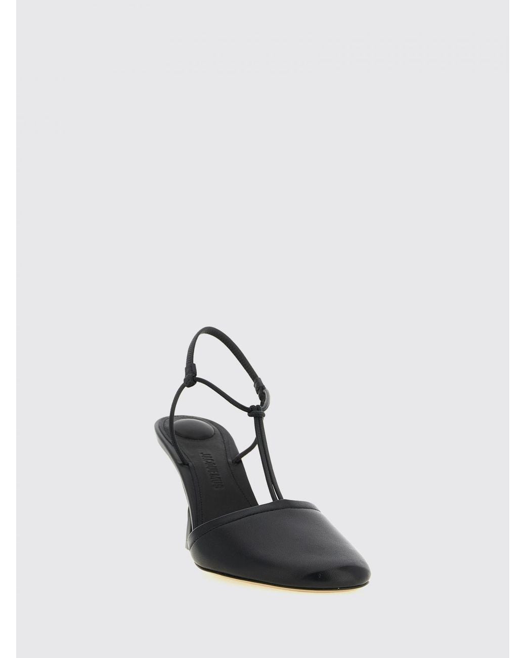 Jacquemus Black Pina Lamb Leather Slingback Pumps With Stiletto Heel