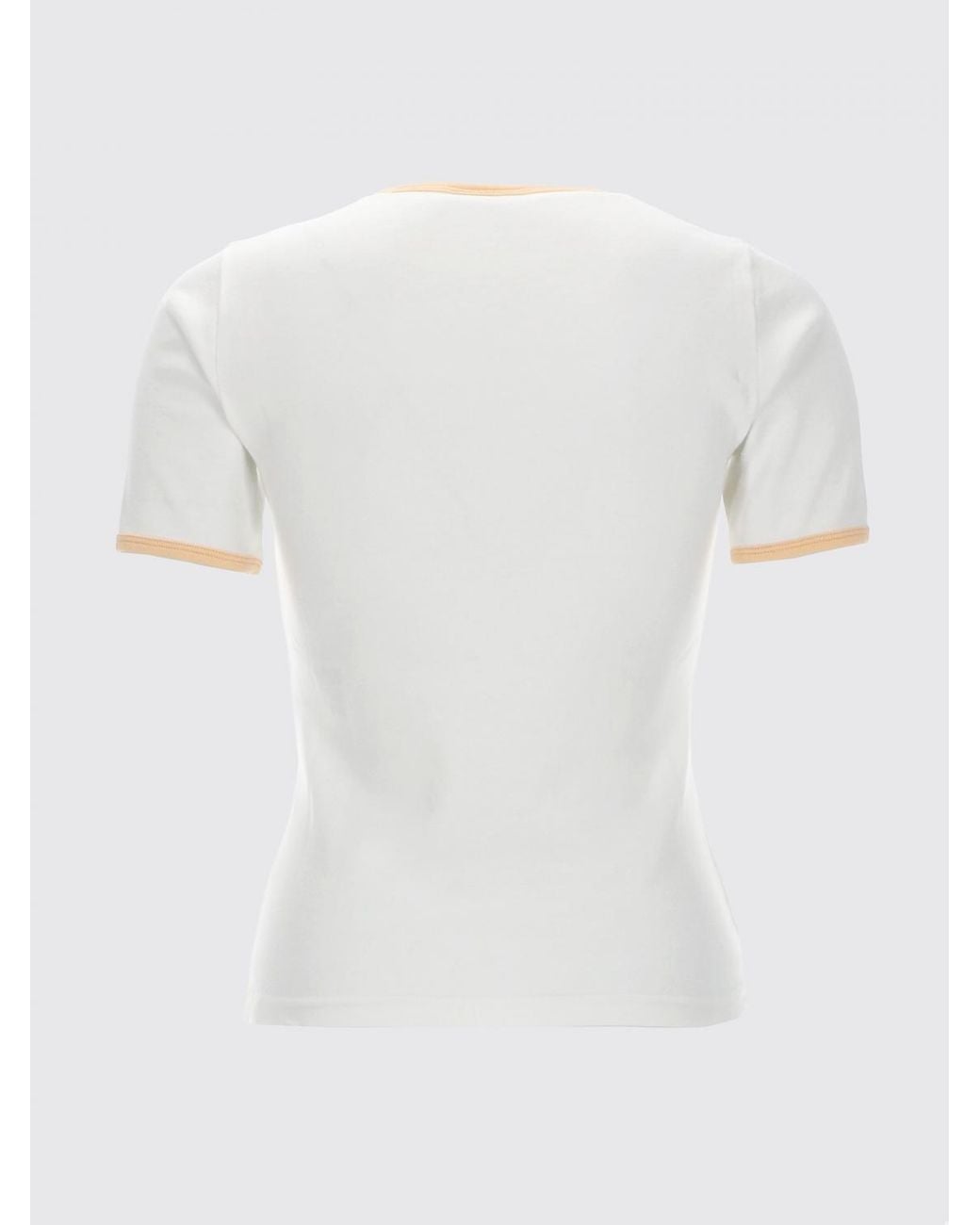 Courreges White Courr&Egrave	Ges Cotton T-Shirts With Mini Logo