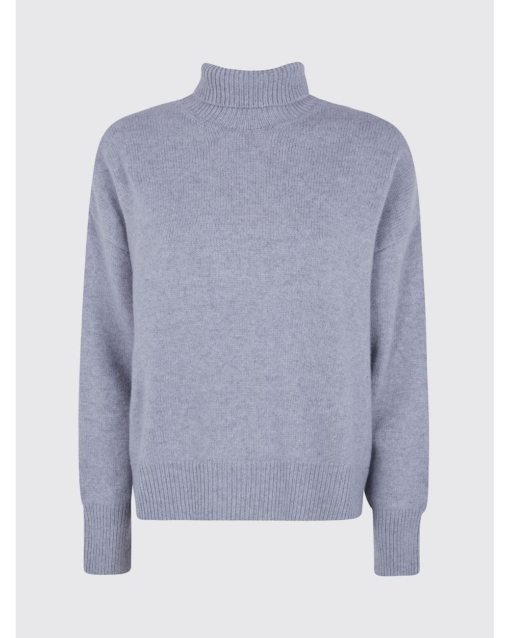 Mrz Blue Dropped Shoulder Virgin Wool And Cashmere Turtleneck Jumper