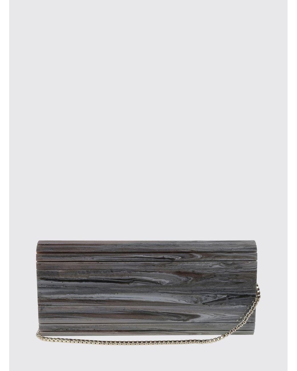 Jimmy Choo Gray Sweetie Rigid Abstract-Pattern Resin Clutch