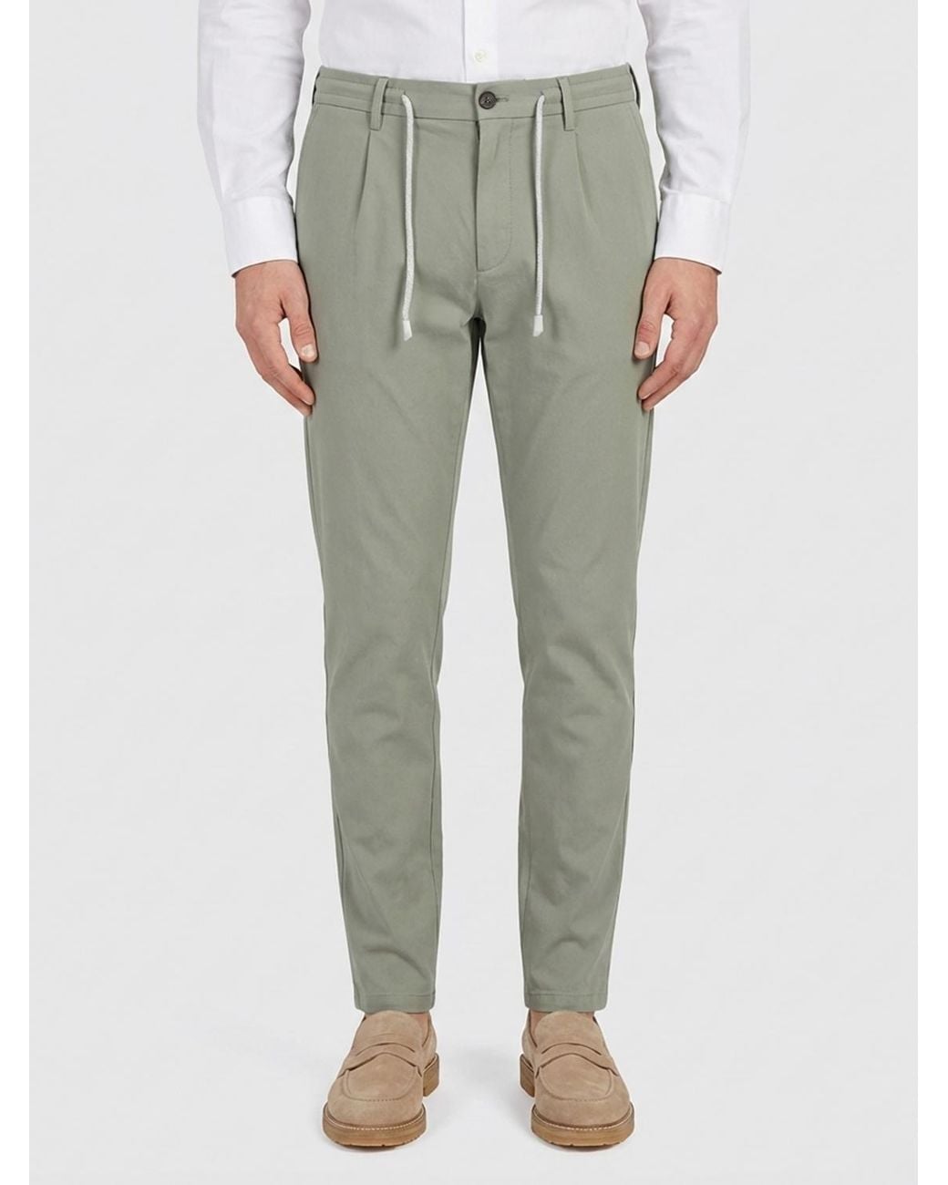 Eleventy Gray Cotton Blend Trousers for men