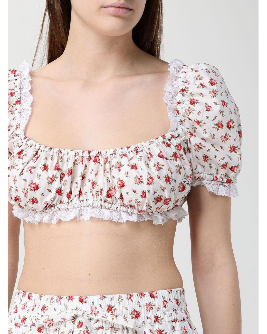 Dolce & Gabbana Multicolor Dolce &Amp Gabbana Floral Crop Top