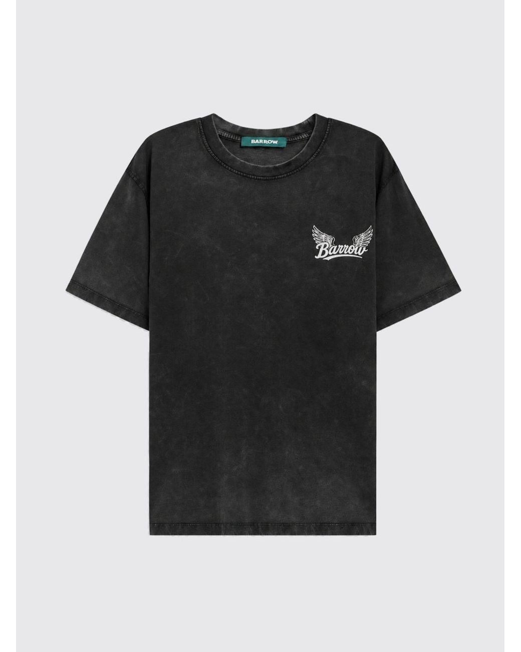 Barrow Black Graphic Print Cotton T-Shirt With Crew Neck for men