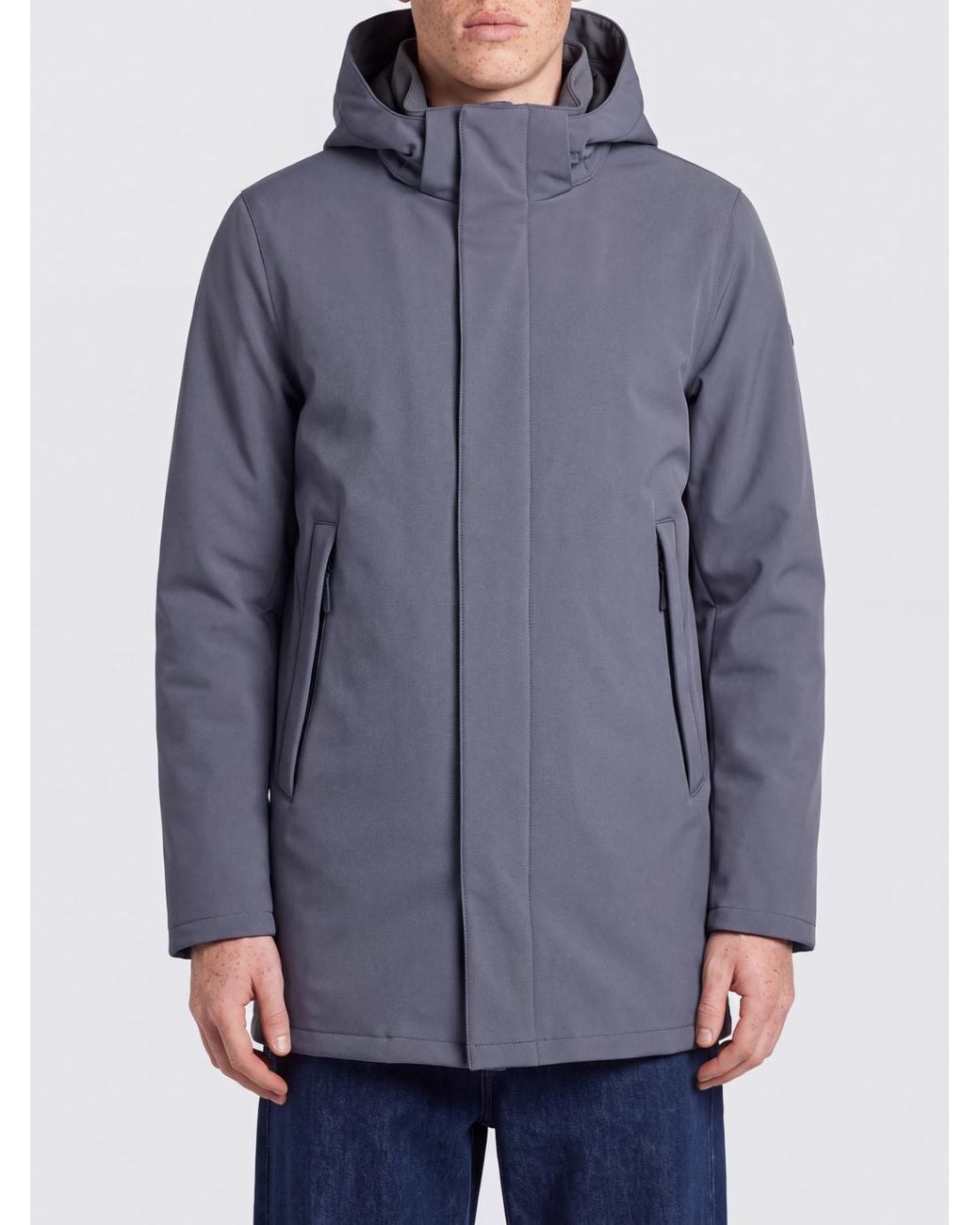 People Of Shibuya Blue Hachiko Short Technical Fabric Parka With Primaloft Padding for men