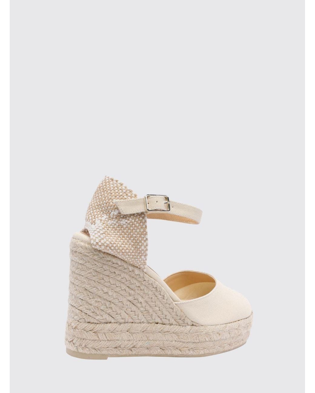 Castaner Natural Carina High-Wedge Canvas Platform Espadrilles With Ankle Tie