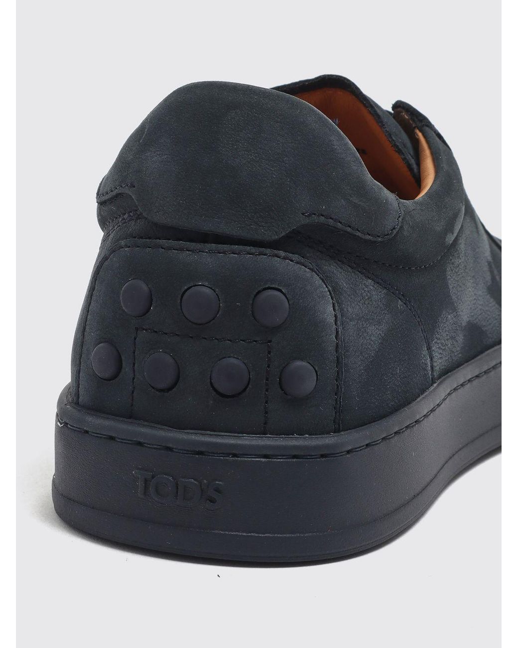 Tod's Blue Suede Leather Slip-On Sneakers With Heel Gommini for men