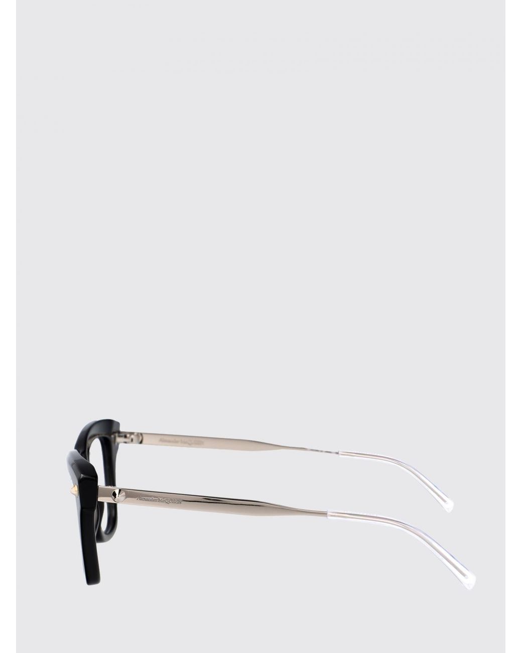 McQueen Black Brille Am0484O Aus Acetat Und Metall