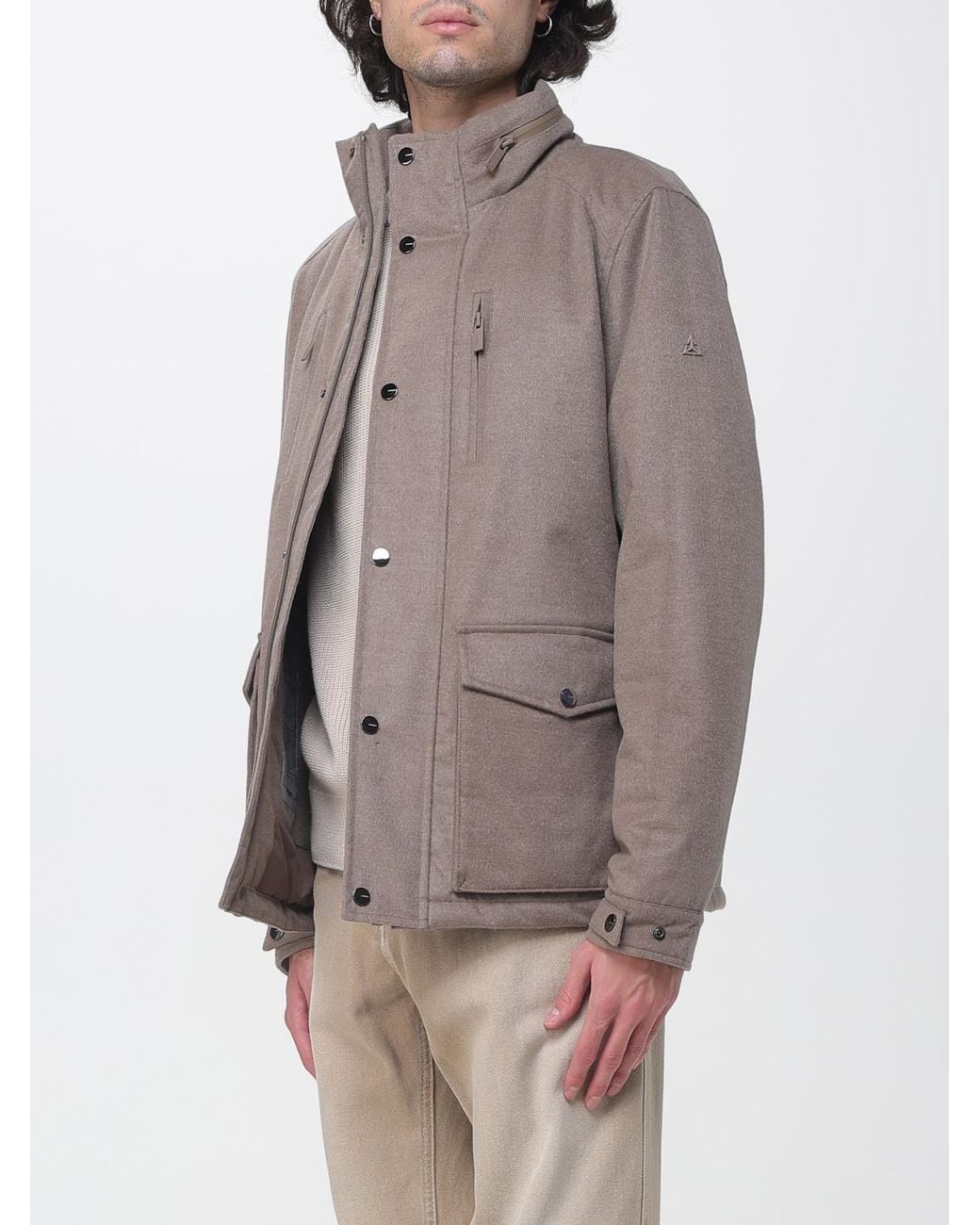 Heskimo Gray Cotton Blend Utility Parka With Packable Hood for men