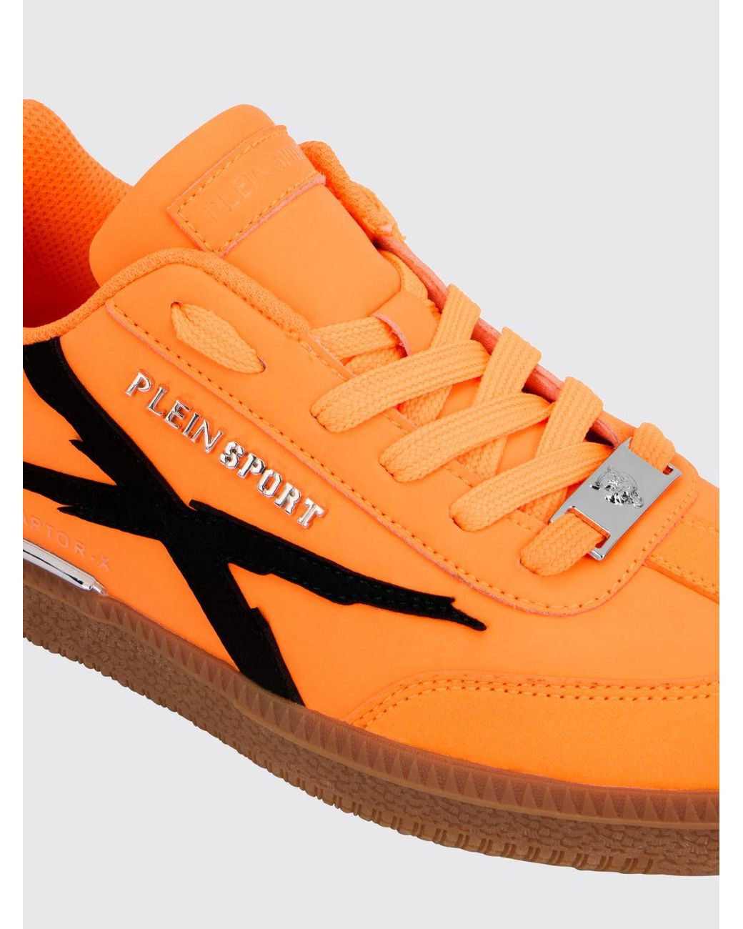 Philipp Plein Orange Raptor-X Leather Sneakers for men