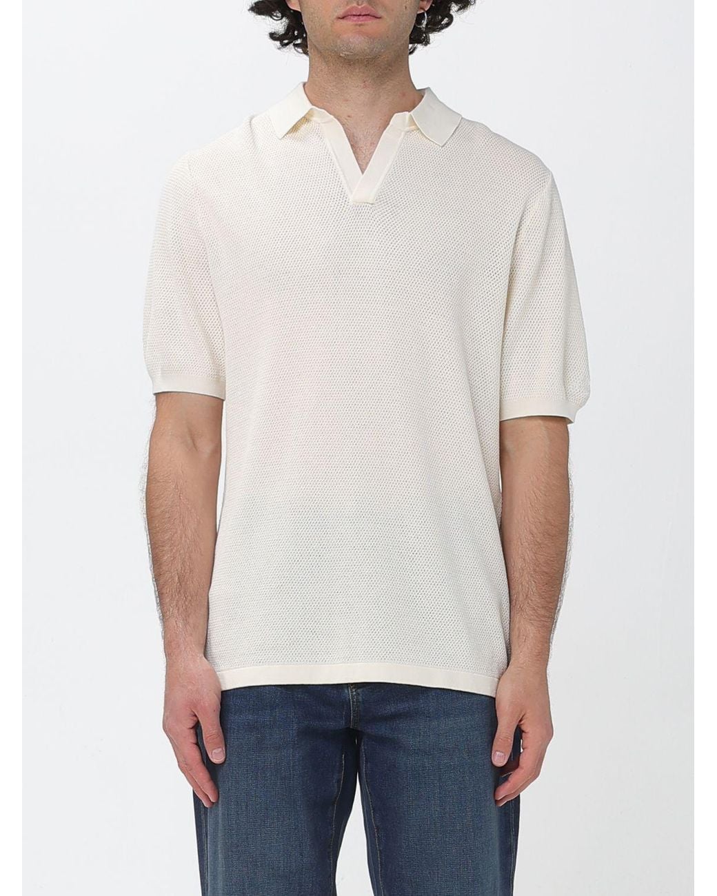 Mc2 Saint Barth White Cotton Knit Polo Shirt for men