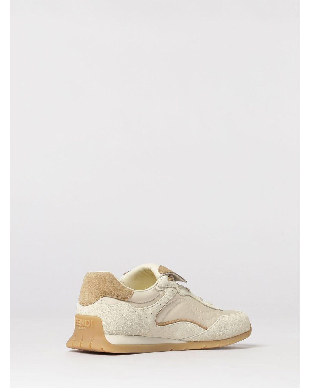 Fendi Natural Wave Pulse Suede And Nylon Sneakers