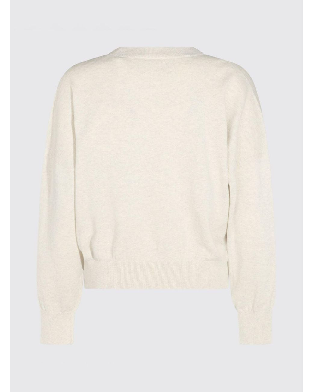 Isabel Marant Blue Contrast Logo Cotton And Wool Crewneck Jumper