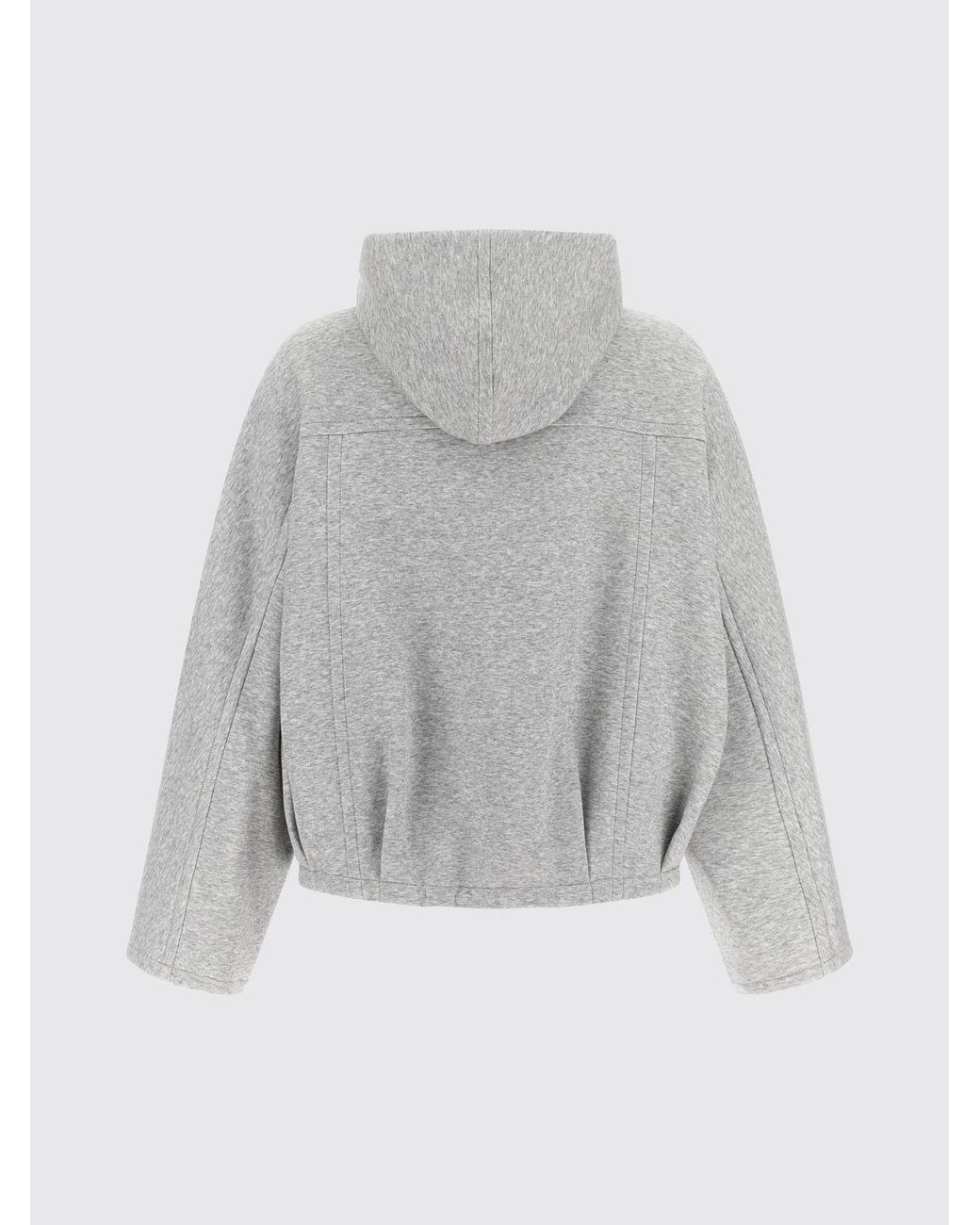 Brunello Cucinelli Gray Cotton And Cashmere Zip-Up Hoodie