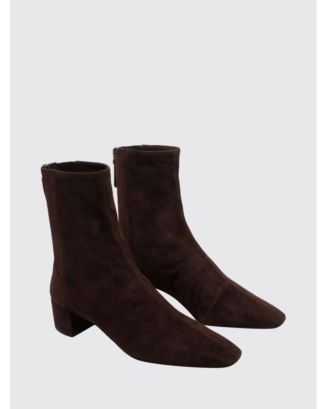 Aquazzura Brown Saint Honorè Suede Ankle Boots With Square Toe