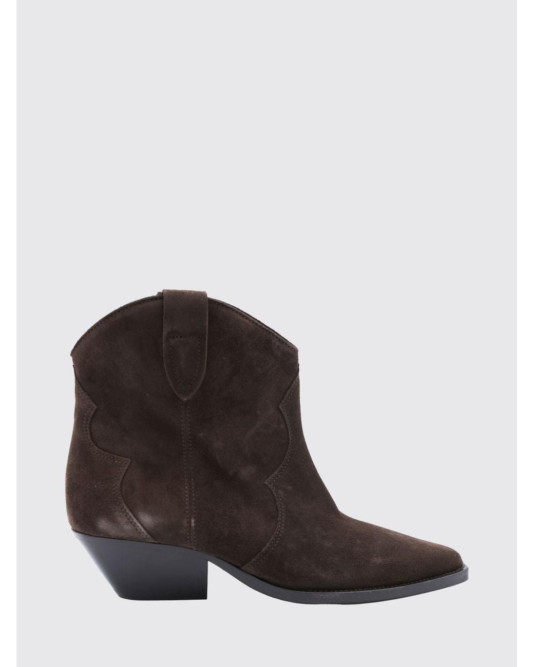 Isabel Marant Brown Dewina Suede Low-Heeled Western Ankle Boots