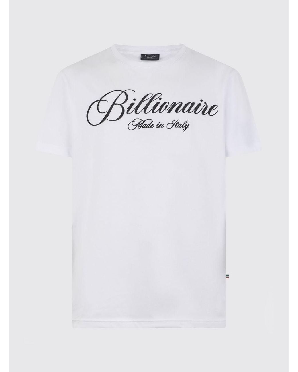 Billionaire White Cotton Crew-Neck T-Shirt With Embroidered Hexagon Logo for men