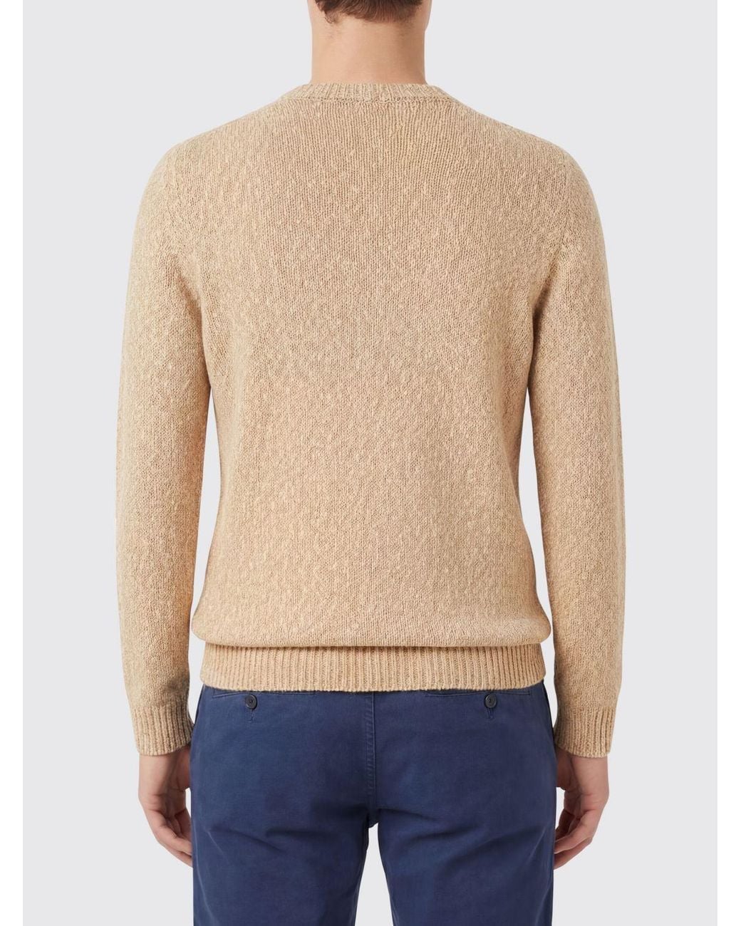 Zanone Blue Cotton Crew Neck Sweater for men
