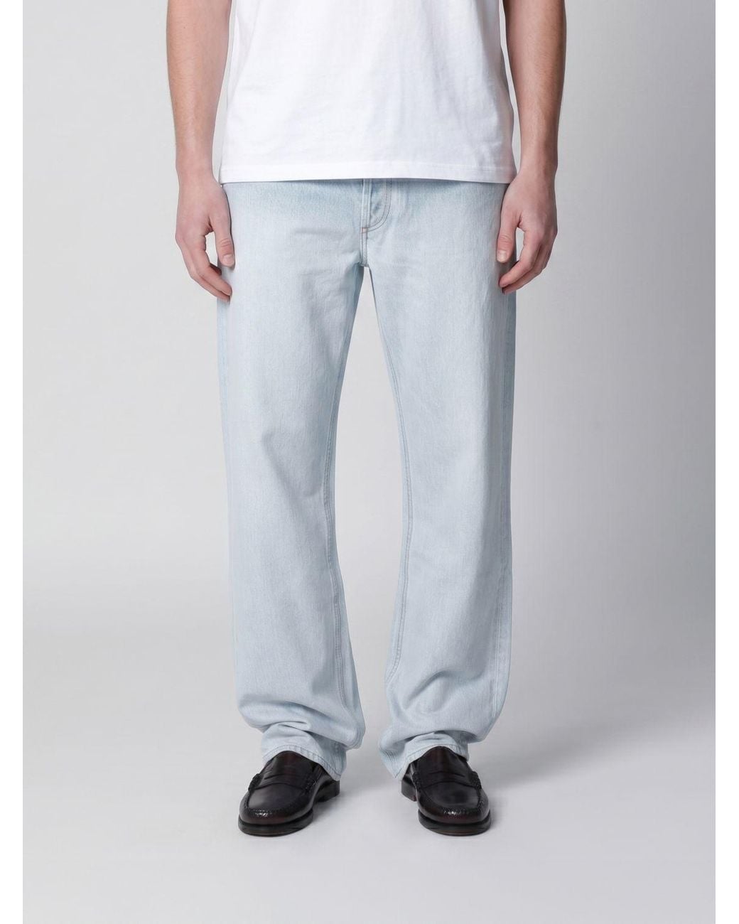 Agolde Gray Mid-Rise Straight Fit Jeans With A Five-Pocket Design for men