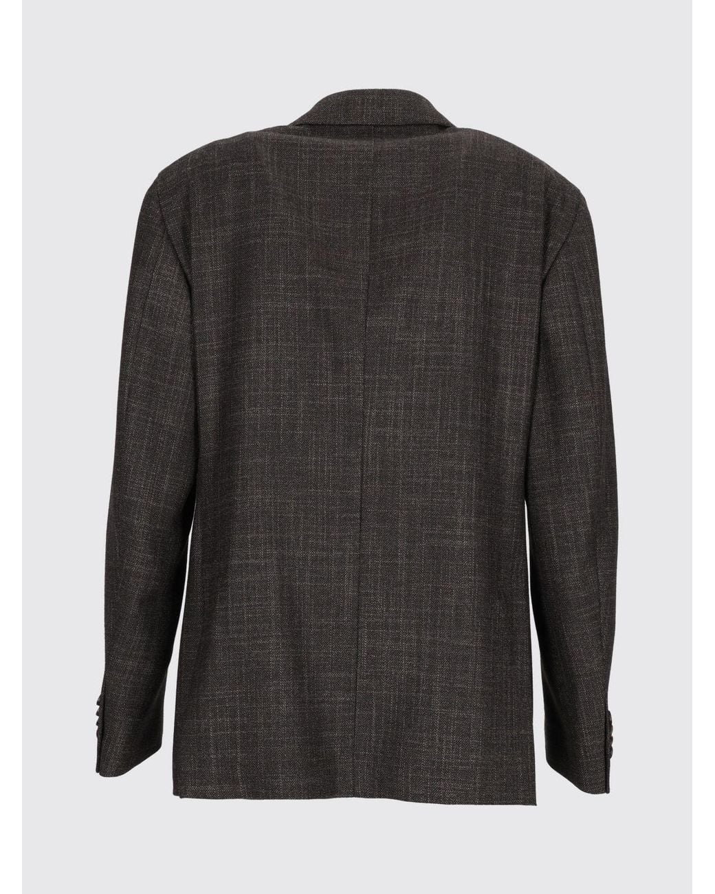Luigi Bianchi Gray Single-Breasted Virgin Wool And Silk Blazer With Lapels for men