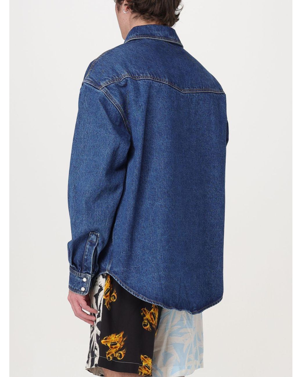 Palm Angels Blue Shirt for men