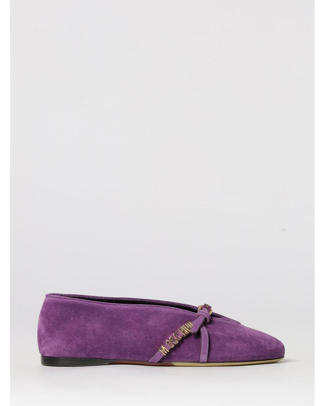 Moschino Couture Purple Suede Ballerina