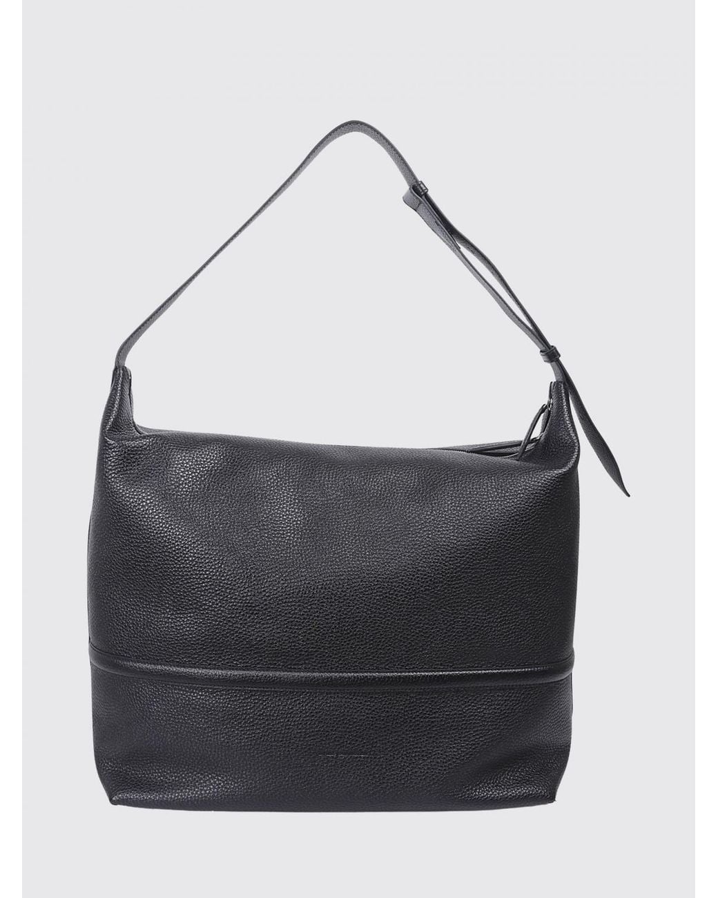 Dries Van Noten Blue Grained Calfskin Leather Shoulder Bag With Zip Closure for men