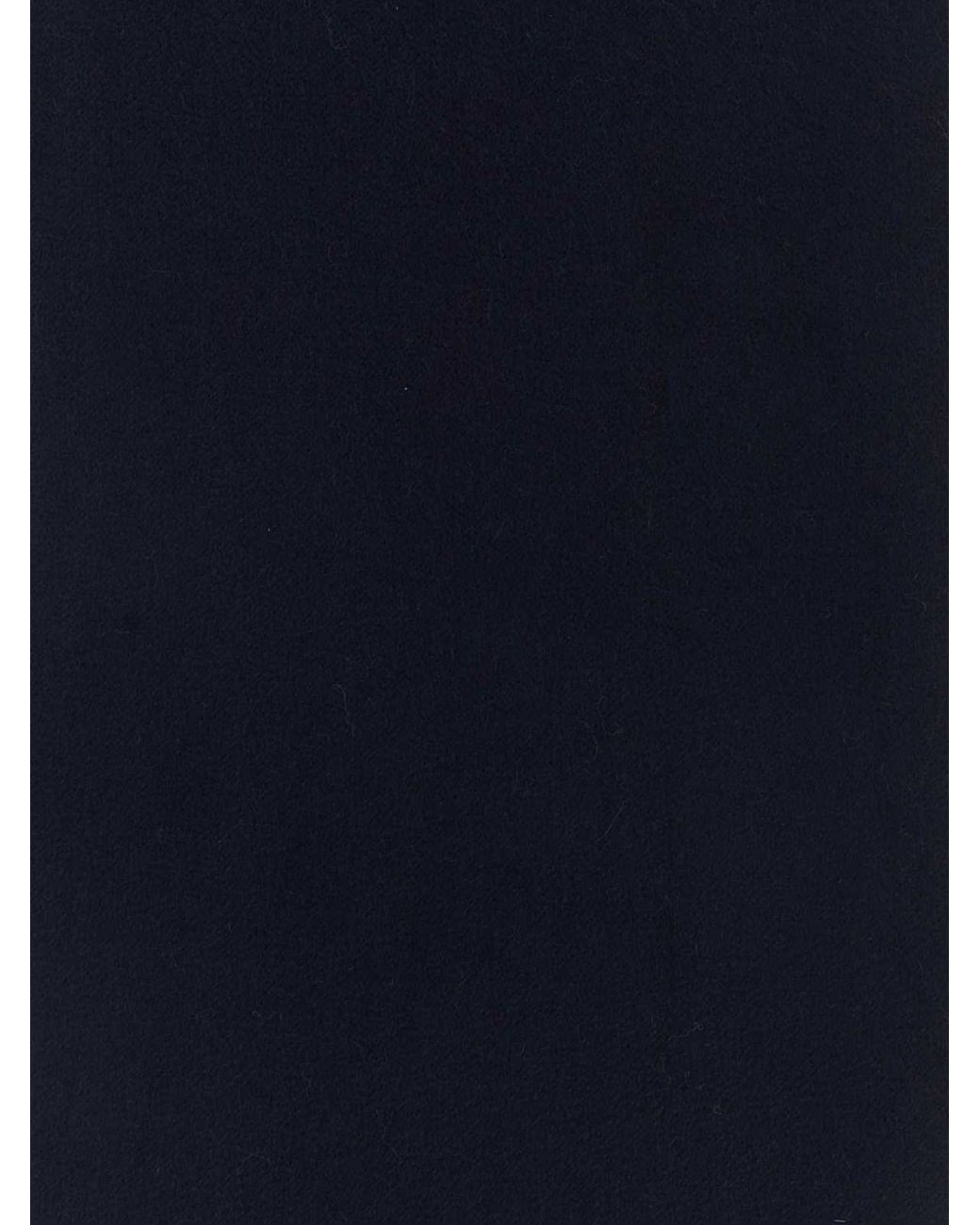 Max Mara Blue Dalia Monogram Pure Cashmere Scarf With Fringed Edges