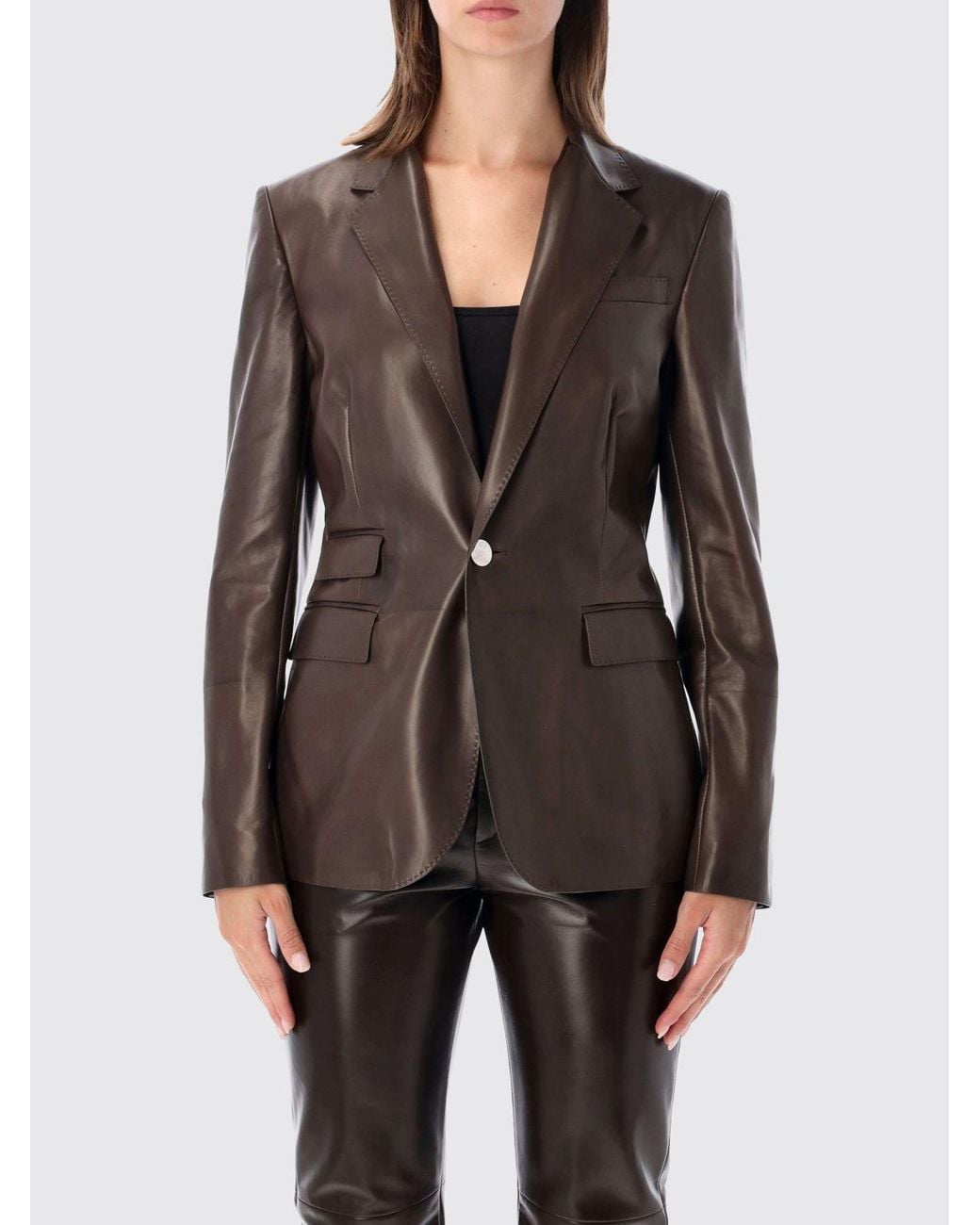 Ralph Lauren Gray Single-Breasted Cropped Blazer