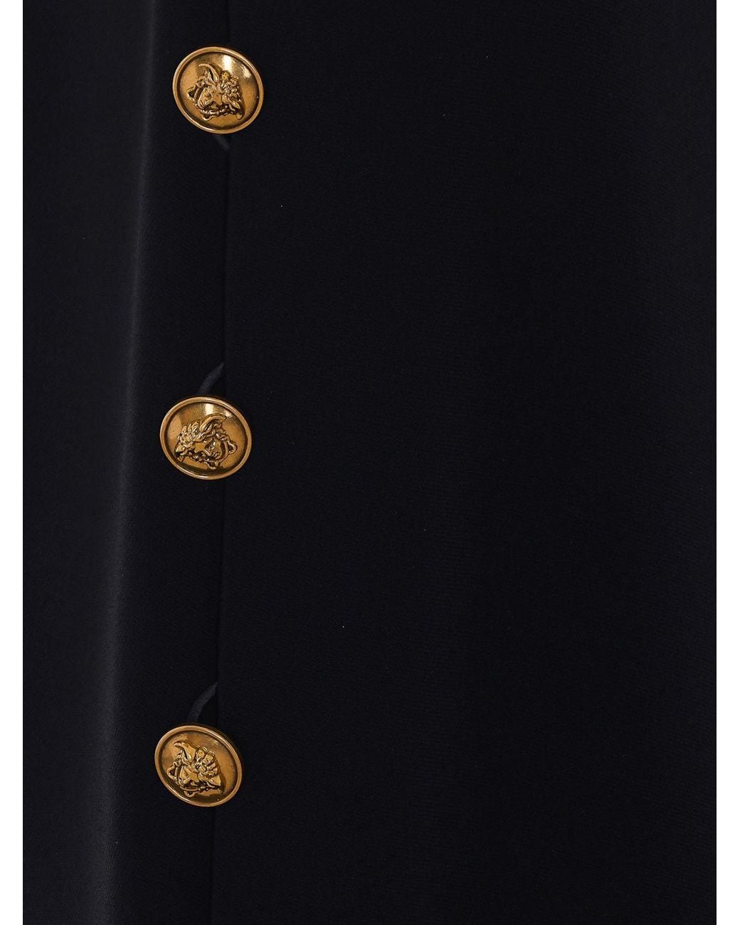 Versace Black High-Waisted Stretch-Viscose Midi Pencil Skirt With Buttons