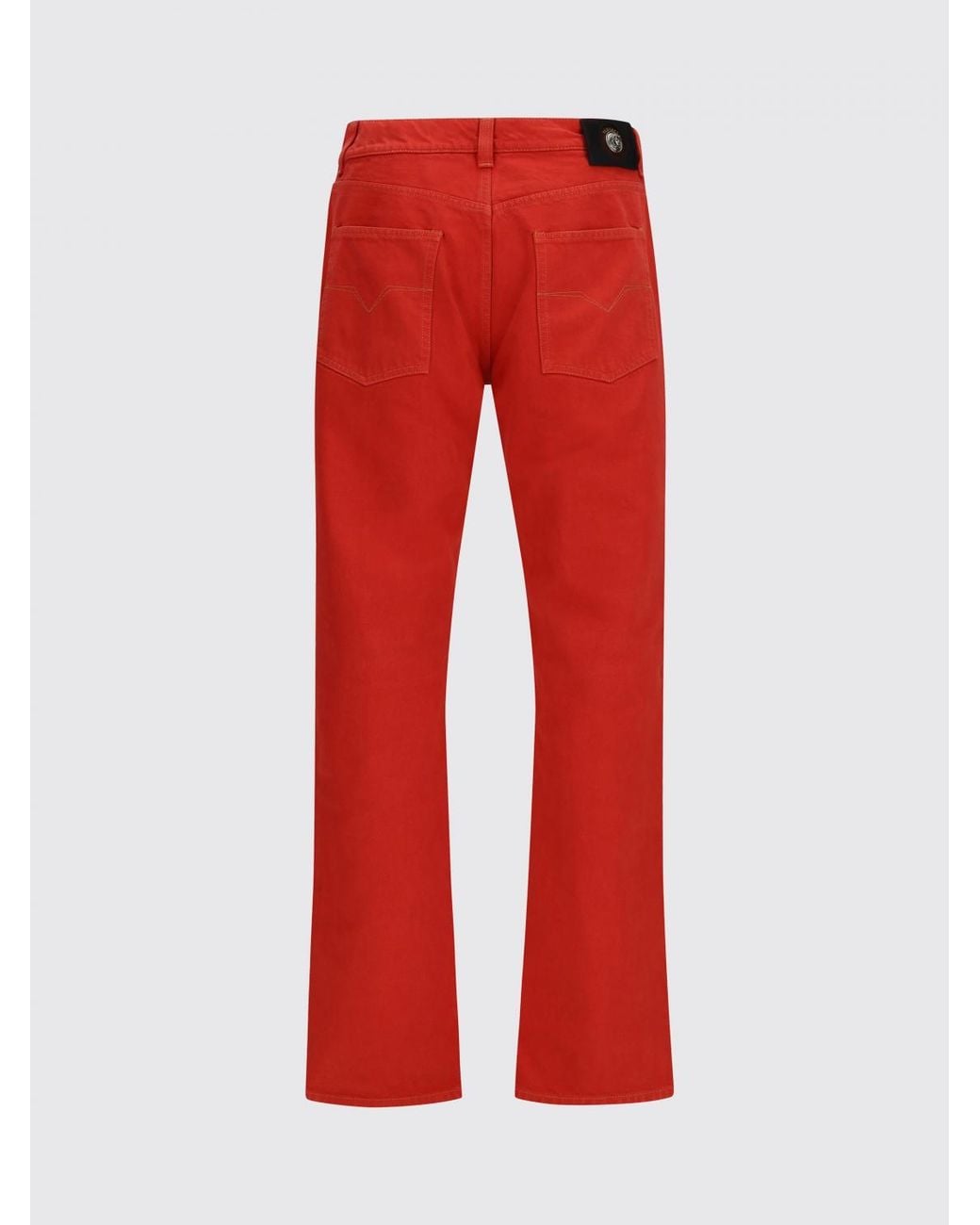 Versace Red Denim Straight Jeans for men