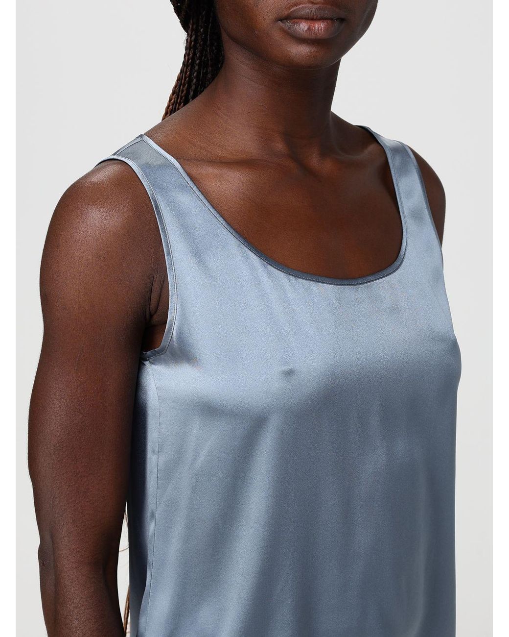Max Mara Blue Satin Top