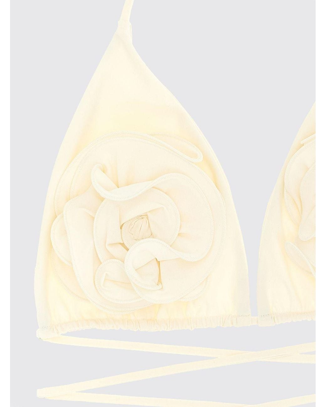 Magda Butrym White Swimsuit With Flower Detail