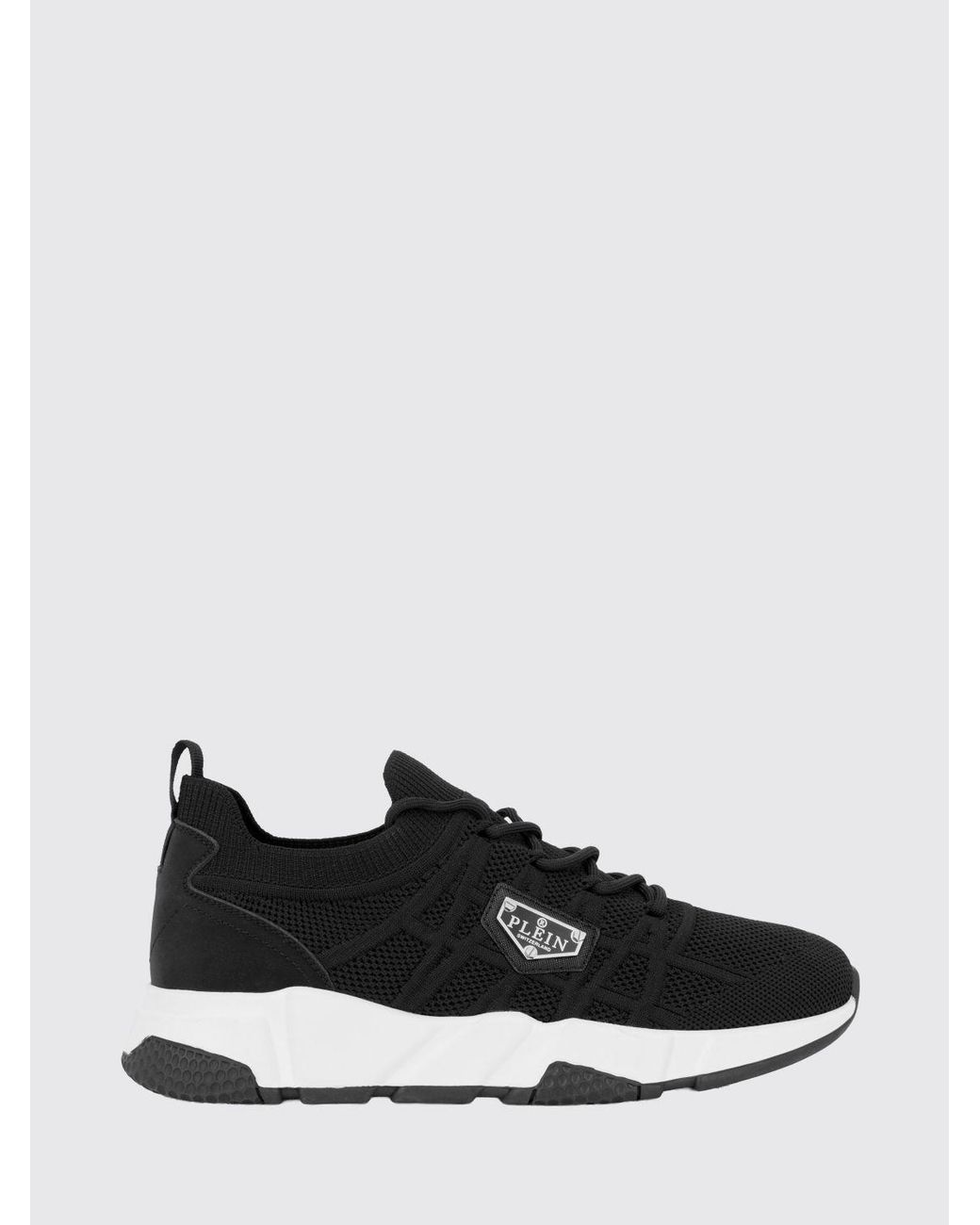 Philipp Plein Black Low-Top Technical Mesh Sneakers With Elasticized Ankle for men