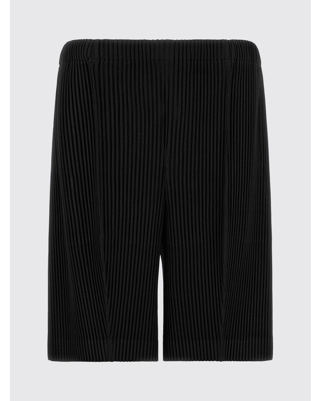 Homme Plissé Issey Miyake Black Pleated Crêpe Knee-Length Shorts Homme Plissé Issey Miyake for men