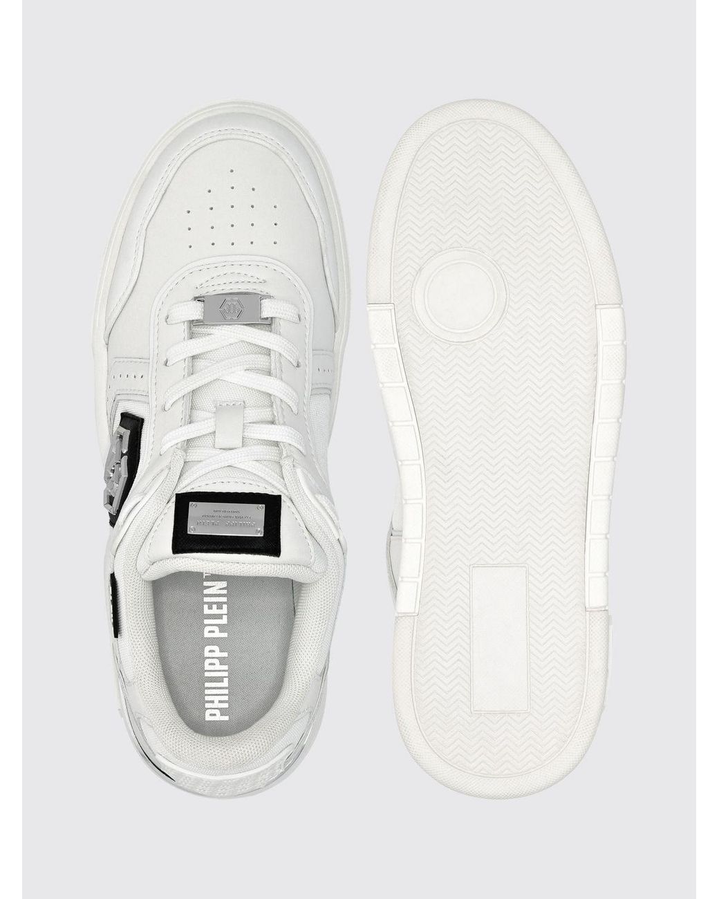 Philipp Plein White Leather And Mesh Sneakers for men