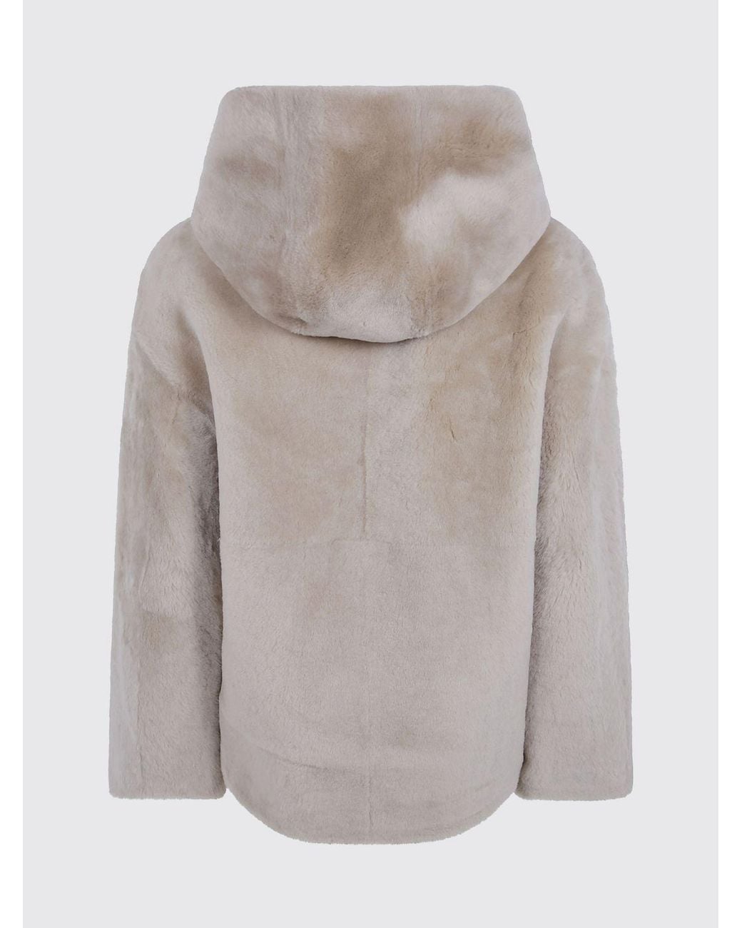 Yves Salomon Gray Cropped Lambskin Jacket With Hood And Zip
