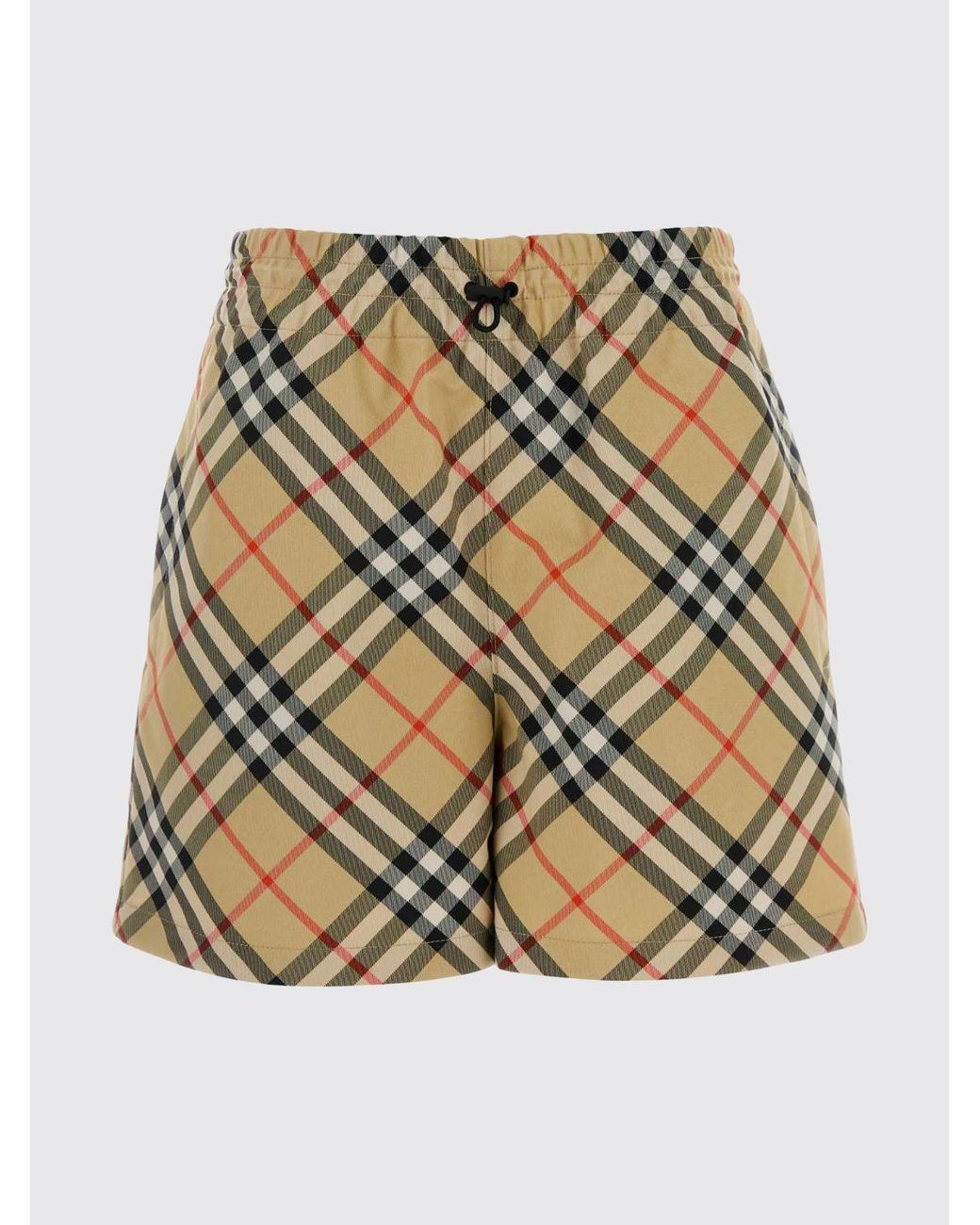 Burberry Natural Polyester Shorts With Vintage Check Pattern