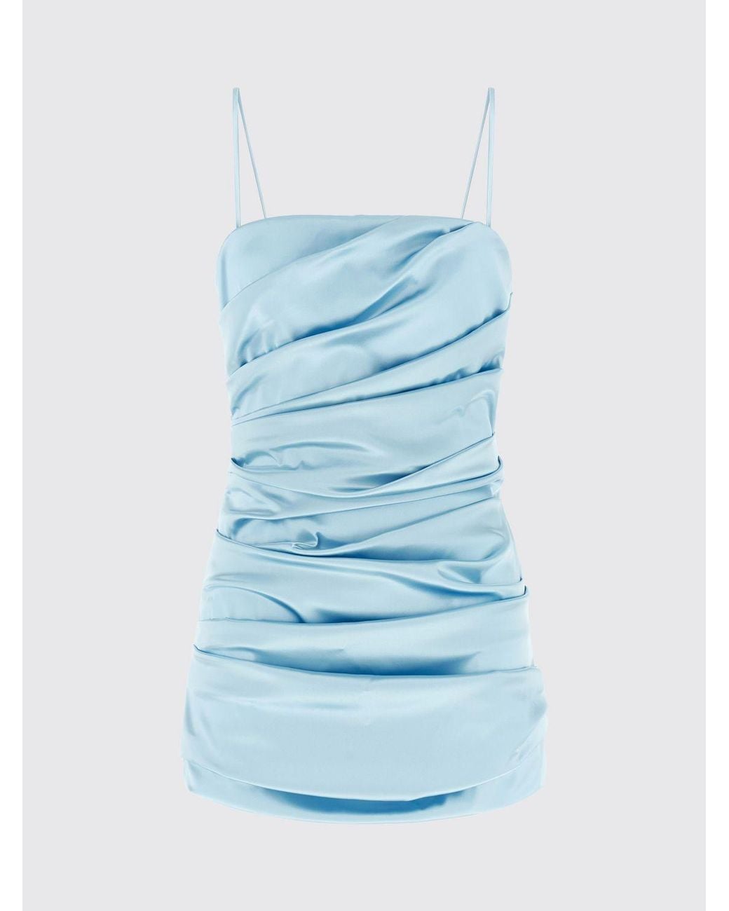 Dolce & Gabbana Blue Dolce &Amp Gabbana Draped Satin Mini Dress
